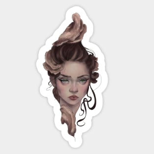 Turkey Tail Mushroom Girl Sticker